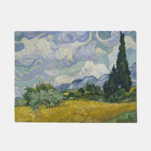 Tapete Campo de Trigo com Ciprestes, Pintura a Óleo, Van
