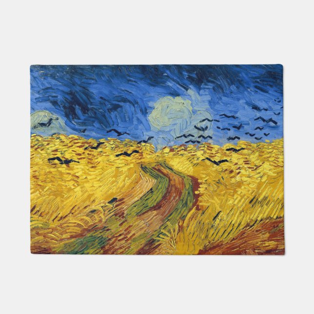 Tapete Campos de Trigo de Van Gogh pintura impressionista (Frente)