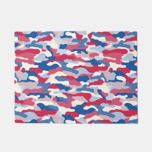 Tapete Camuflagem Azul e Branco Vermelho