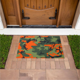 Tapete Camuflagem Laranja e Verde, Militar, Exército