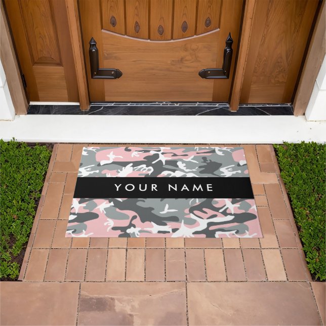 Tapete Camuflagem rosa e Cinza Seu nome Personaliza (Ar livre)
