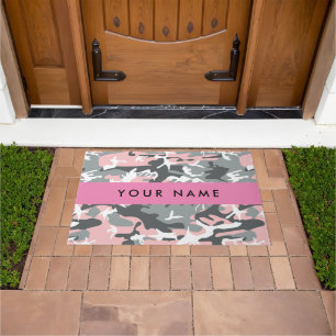 Tapete Camuflagem rosa e Cinza Seu nome Personaliza
