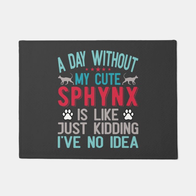 Tapete Canadiano Sphynx Cat Proprietário Funny Dizendo (Frente)