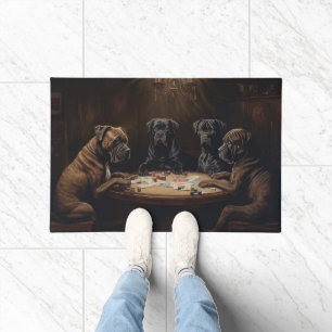 Tapete Cane Corso Dogs Jogando Poker Art