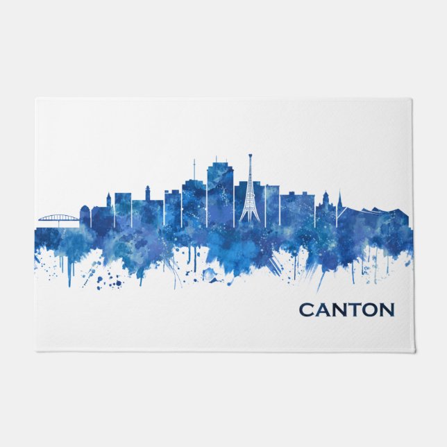 Tapete Canton Ohio Skyline Blue (Frente)