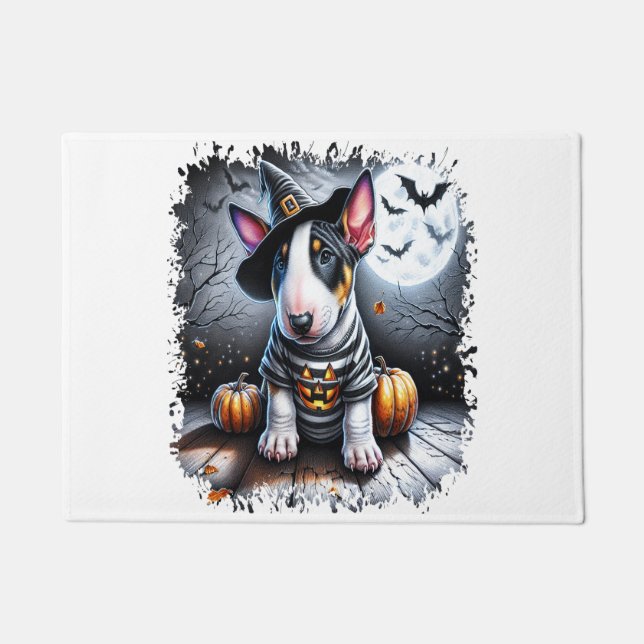 Tapete Cão Bull Terrier no Halloween (Frente)