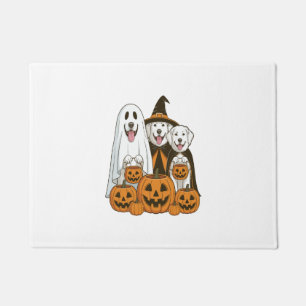 Tapete Cão Grande Pirenéus Fantasma Bruxa Halloween Corre