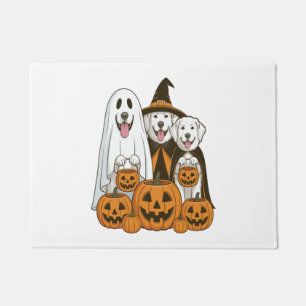 Tapete Cão Grande Pirenéus Fantasma Bruxa Halloween Corre