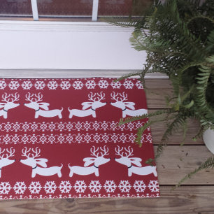 Tapete Cão justo do Wiener do Doormat do Natal do
