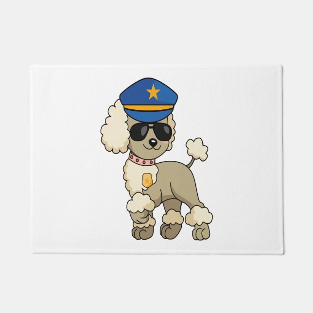 Tapete Cão Poodle Polícia Anime Chibi (Frente)