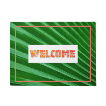 Capa verde-tropical Mat de porta de boas-vindas