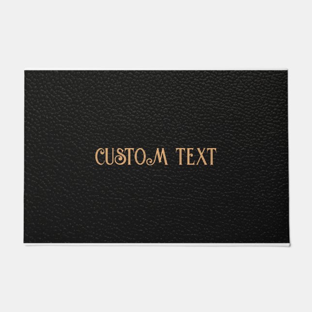 TAPETE CAPACETE DE COURO PRETO COM TEXTO PERSONALIZADO PA (Frente)