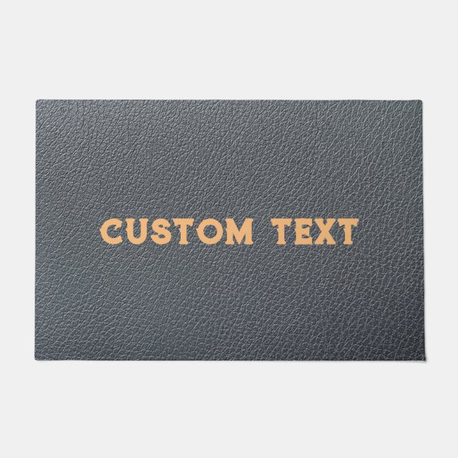 TAPETE CAPACETE DE COURO PRETO PERSONALIZADO COM NOME PAR (Frente)
