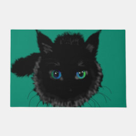 Tapete Capacho com Gato Preto