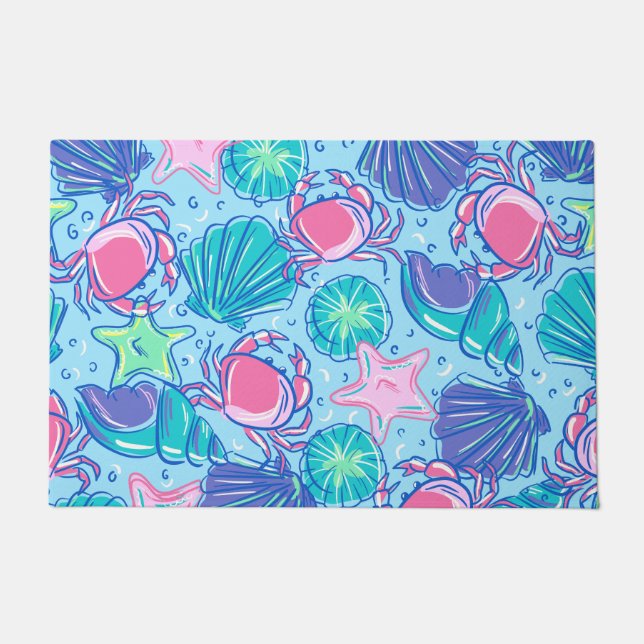 Tapete Caranguejo Preppy Beach Shell (Frente)