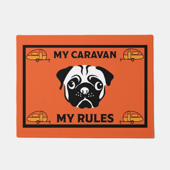 Tapete Caravan Pug Dog Door Mat (Frente)