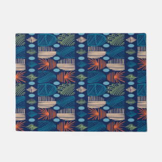 Tapete Caribe Coágulo Tribal: Azul Festivo, Orange