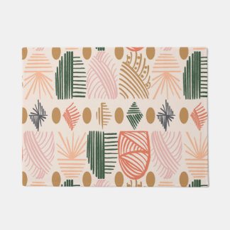 Tapete Caribe Tribal Mudcloth: Boho Dark Verde, Rosa