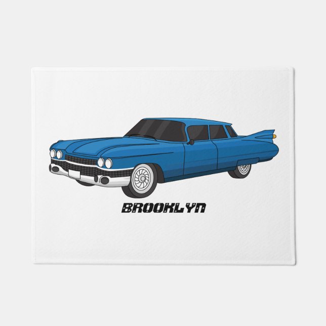 Tapete Carro clássico azul legal 1959 (Frente)