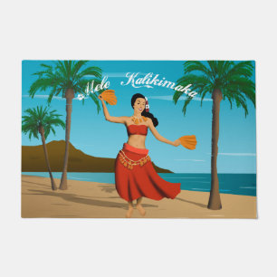 Tapete Cartão havaiano de Mele Kalikimaka do vintage