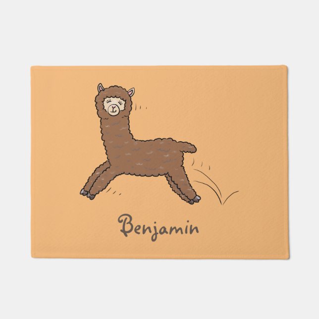 Tapete Cartoon castanho-branco e bonito (Frente)