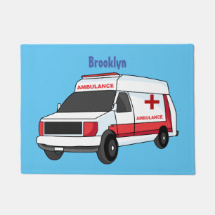 Tapete Cartoon de ambulância vermelha