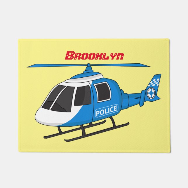 Tapete Cartoon de helicóptero do Departamento de Polícia (Frente)