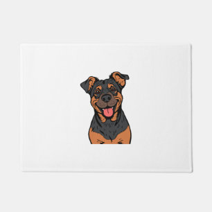 Tapete Cartoon de Rottweiler Feliz - Cão Amigável e Fofo
