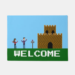 Tapete casa da boa vinda do Gamer do pixel 8Bit