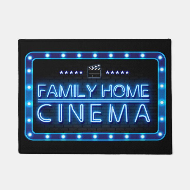 Tapete Casa da Família Sala de cinema Blue Neon (Frente)