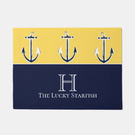 Tapete Casa de praia de Âncora Amarela Marinho Náutica