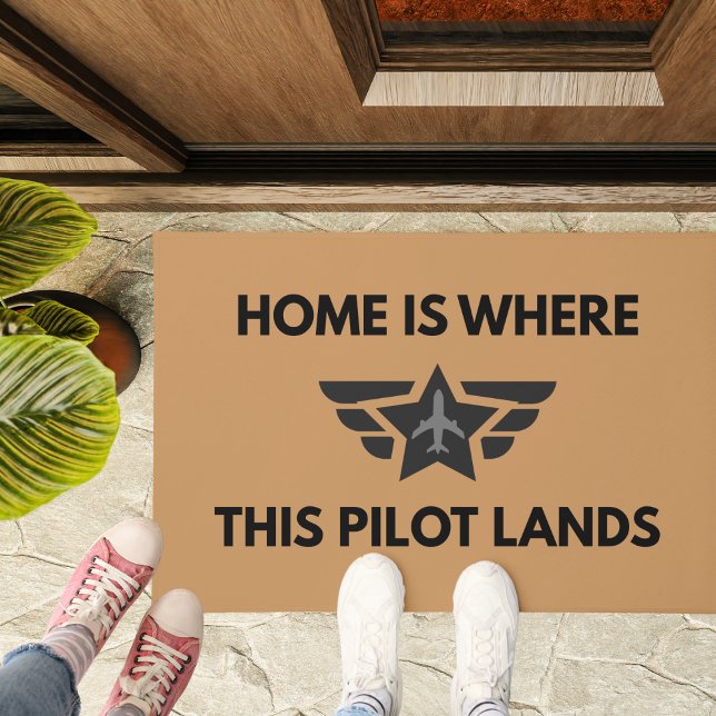 Tapete Casa Divertida Onde Este Piloto Aterra Avião Bem-v (Criador carregado)