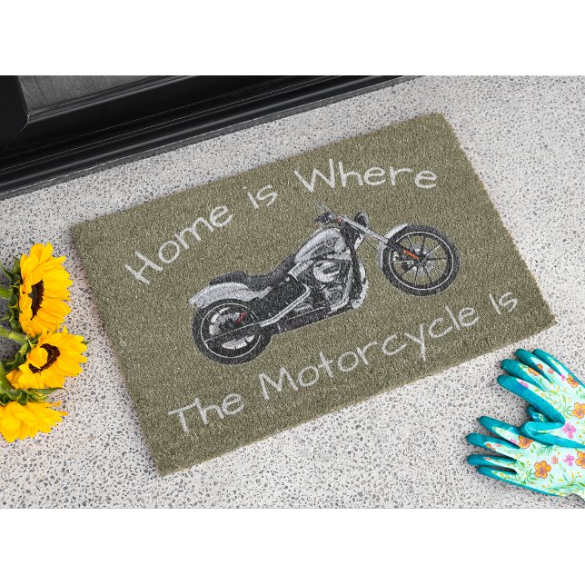 Tapete Casa é onde a motocicleta é bem-vinda. (Home is Where the Motorcycle is Welcome Doormat)