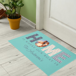 Tapete Casa É Onde O Nosso Barco Está A Porta