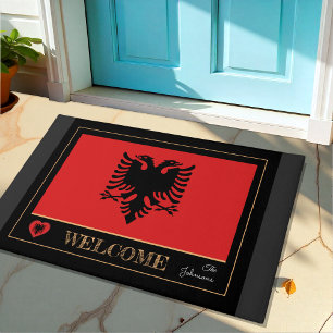 Tapete Casaco de albanês, esportes de bandeira albanesa /