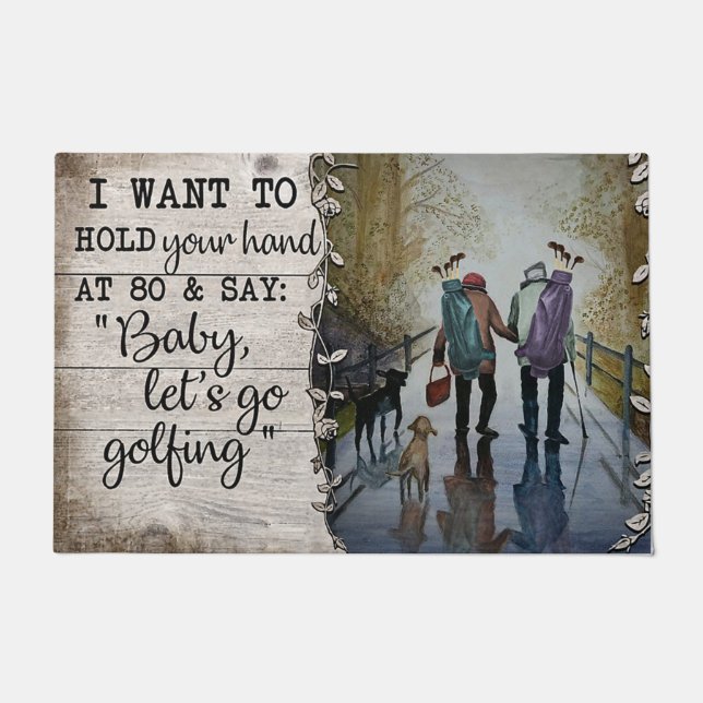 Tapete Casais De Golfe Mat, O Amor Cita Golfe (Frente)