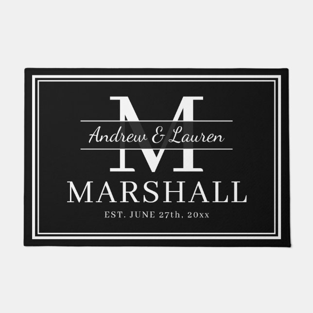 Tapete Casal moderno, Recem casados monograma (Frente)