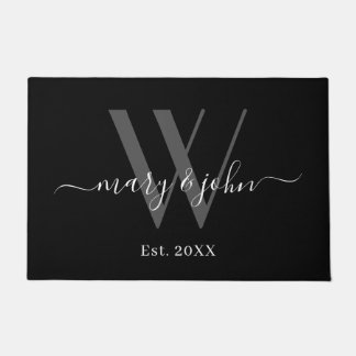 Tapete Casamento com Nomes Negros de Cinzas Monogramas El