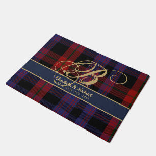 Tapete Casamento de Newlyweds Azul Tartan Azul