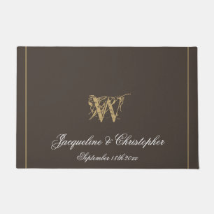 Tapete Casamento de recém-casados com nomes de monogramas