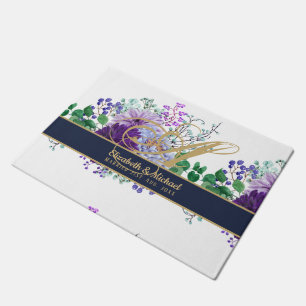 Tapete Casamento de recém-casados Dourados com Floral Az