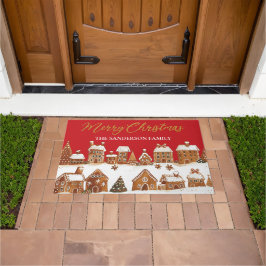 Tapete Casas de pão-de-gengibre Feliz Saudações de Natal 