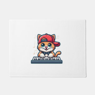 Tapete Cat Playing Piano Design para Música e Gatos