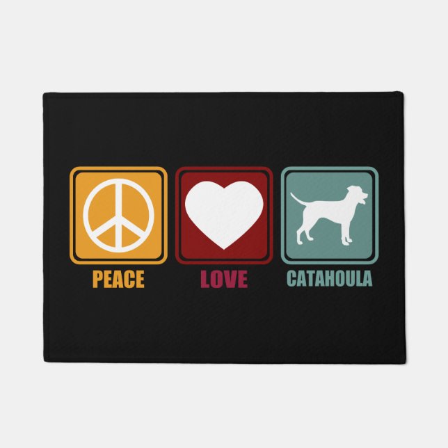 Tapete Catahoula Leopard Dog Breed Peace Love Gift (Frente)