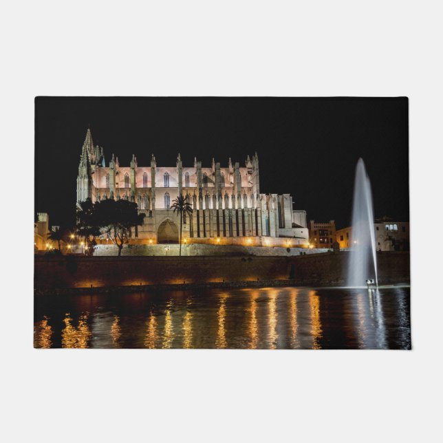 Tapete Catedral de Palma de Maiorca à noite - Espanha (Frente)