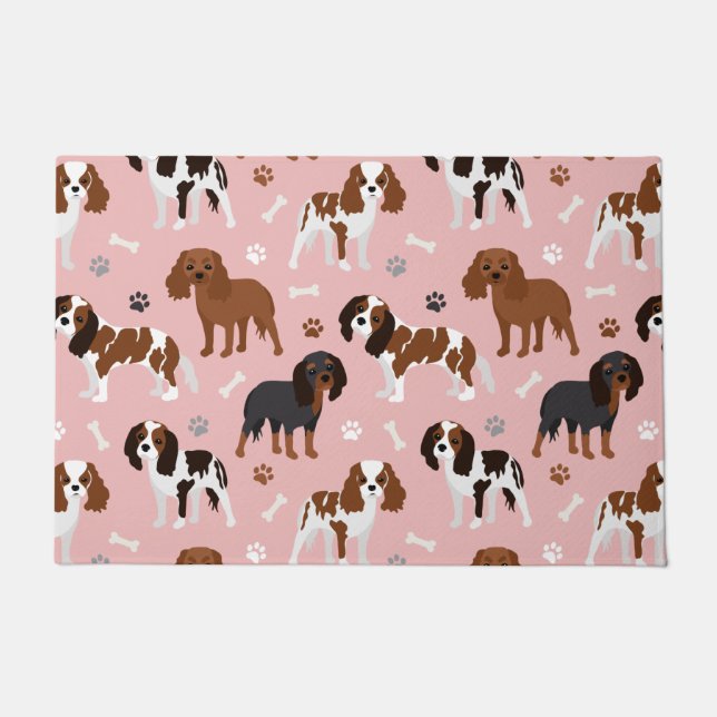 Tapete Cavalier King Charles Spaniel Paws e Bones (Frente)