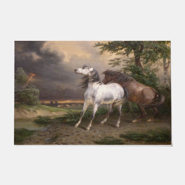 Tapete Cavalos Assustados pela Tempestade (por Carle Vern (Frente)