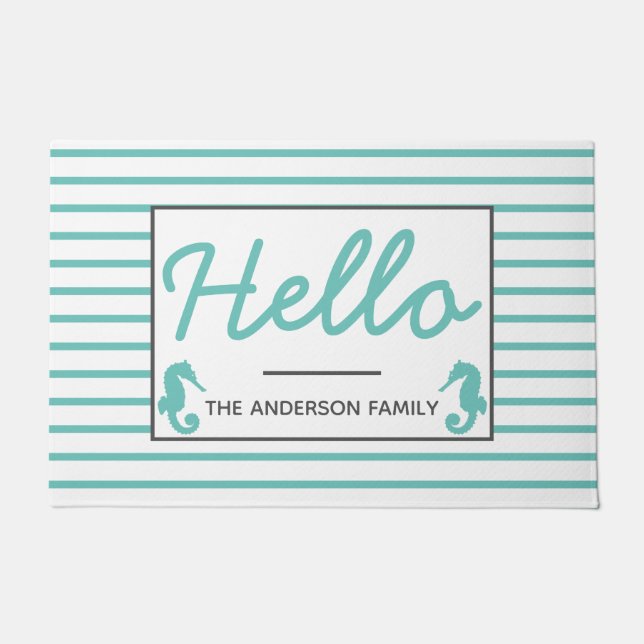 Tapete Cavalos marinhos litorais da cerceta olá! (Frente)