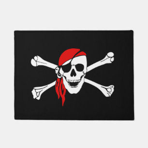 Tapete Caveira e ossos cruzados de pirata