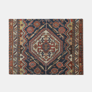 Tapete Caxaquai Aztec Aztec Azul Vermelho